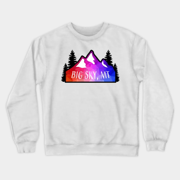 Geometric Colorful Mountain Big Sky, Montana Crewneck Sweatshirt by KlehmInTime